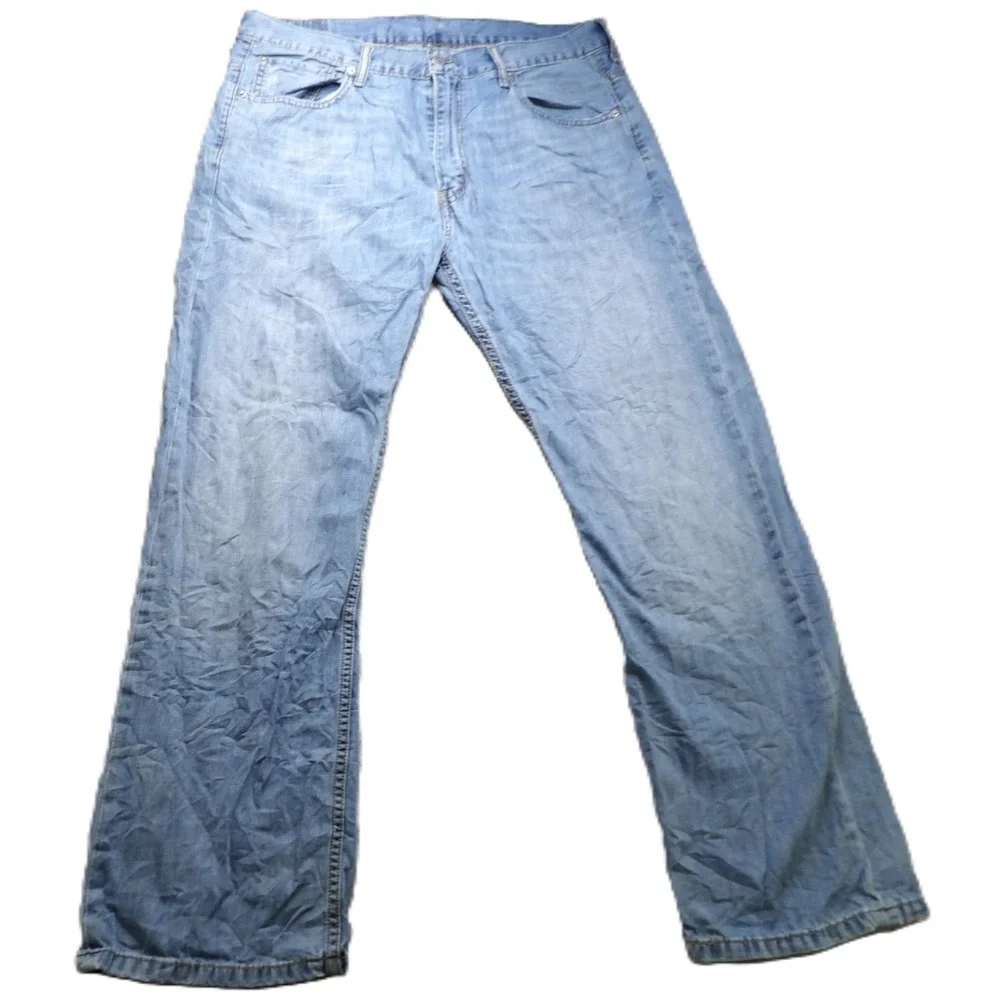 Levi's 569 Loose Straight Jeans Men W34 L32 Light Wash Blue Denim Relaxed Baggy